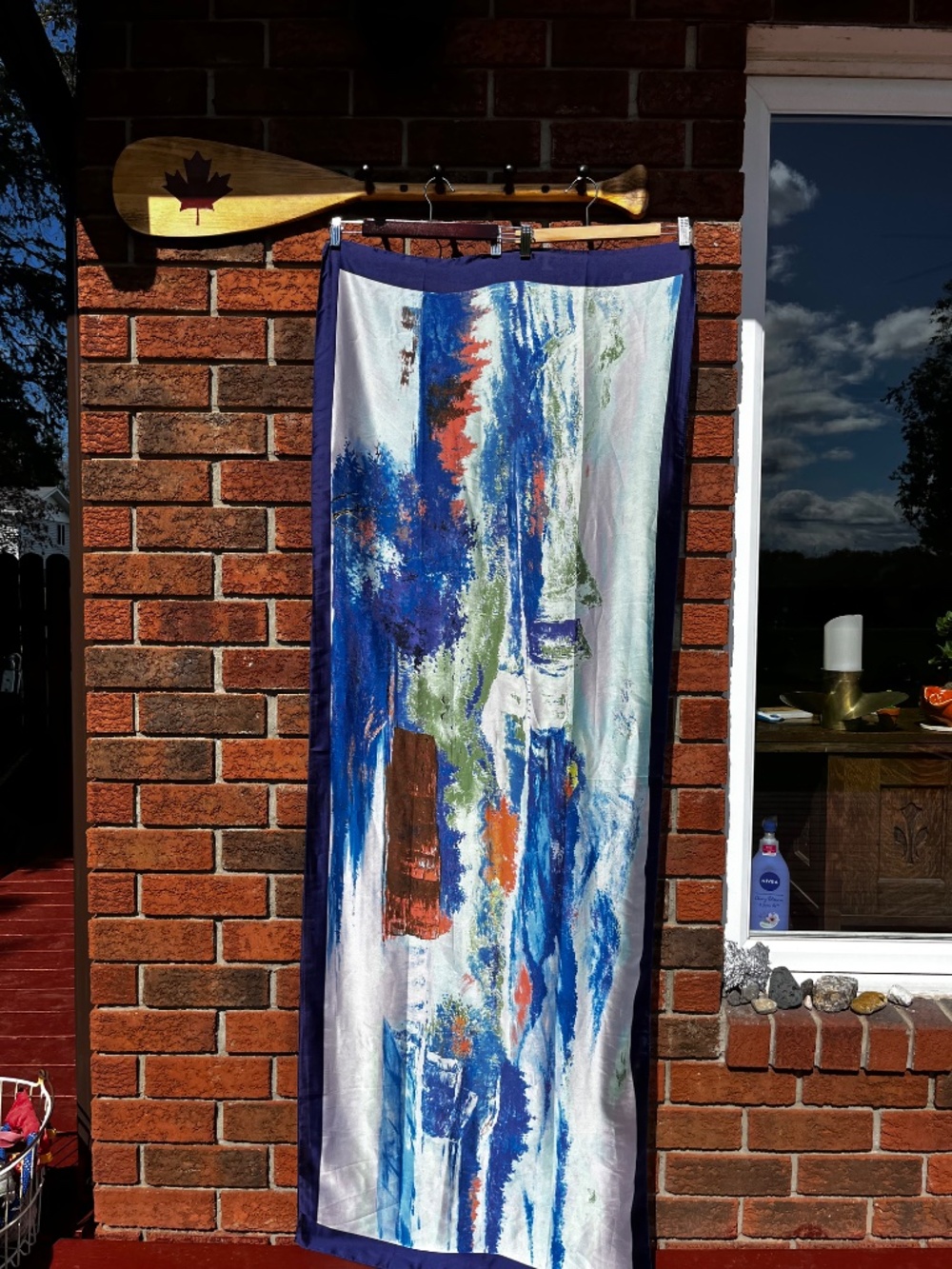 100% Silk Scarf Wrap Abstract Seascape Artwork